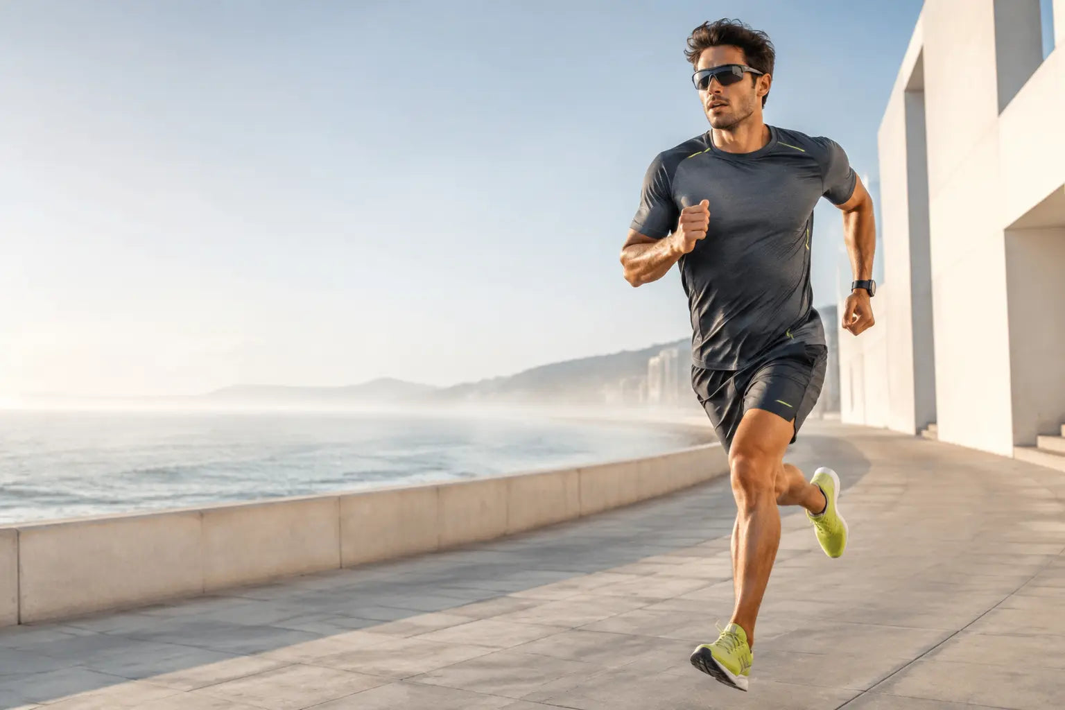Runner con gafas deportivas